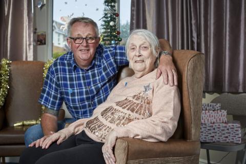Christmas Dementia blog service users Peter and Doreen on a sofa