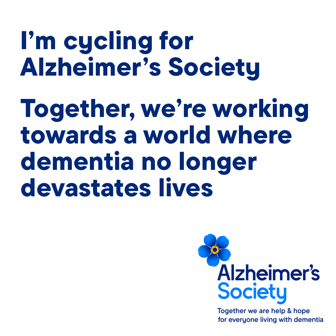 I'm cycling for Alzheimer's Society banne