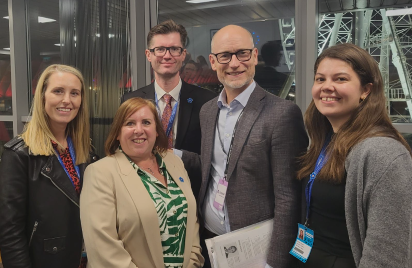 A meeting of Alzheimer's Society staff promoting a political petition.