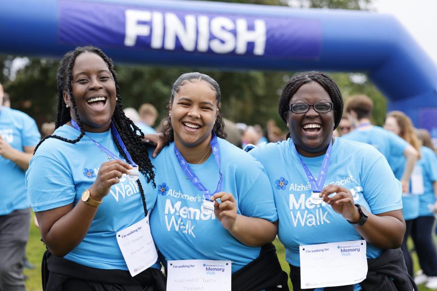 three young participants who have finished a Memory Walk