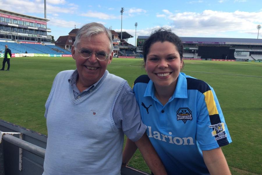 Alice Davidson-Richards with her father