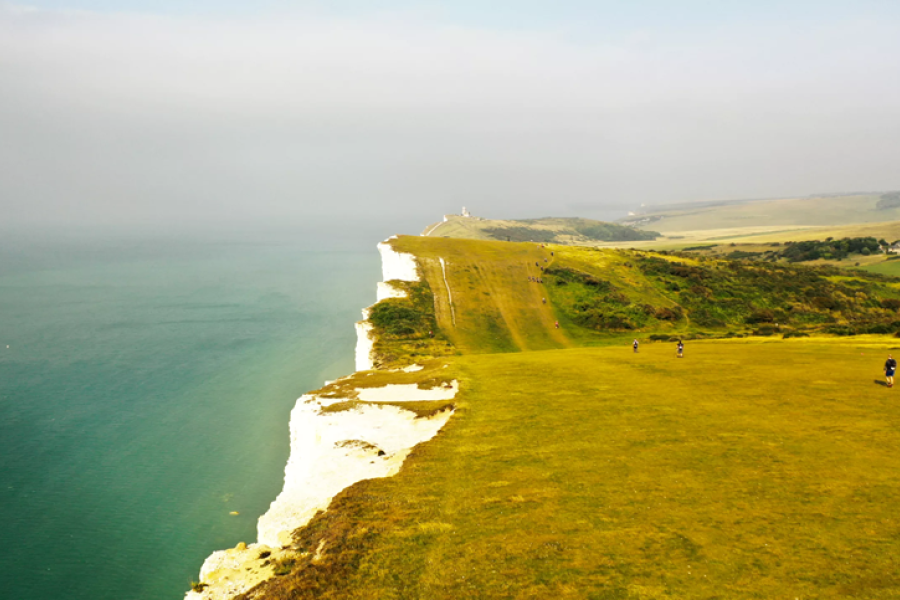 A view from the cliffs out to sea on the South West Coast