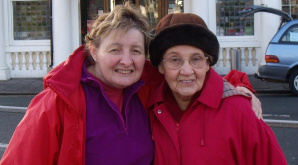 Diane and her mum, Valerie, in Brighton, 2008