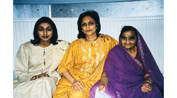 An old photograph of Lavina with her mum and Nani