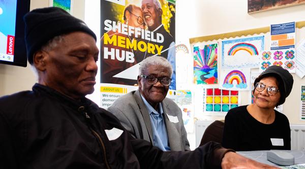 Three members of Sheffield Memory Hub's African and African Caribbean group