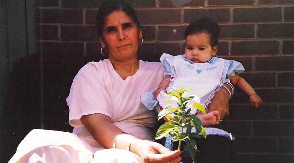 Nani Ji holding Kiran Kaur Barn as a baby