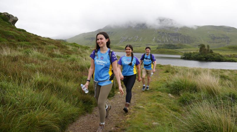 three women trekking