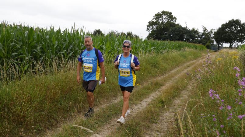 Two people trekking