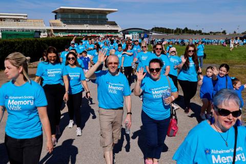 Smiling walkers at Liverpool Memory Walk