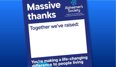 A thank you poster on a blue background