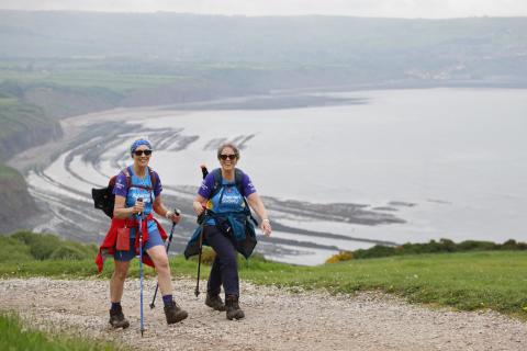 Two people trekking