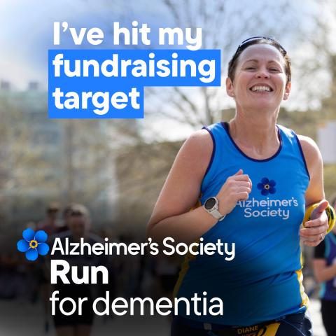 I've hit my fundraising target for run for dementia
