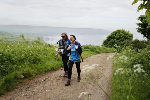 Two trekkers walking Trek26 North York Moors