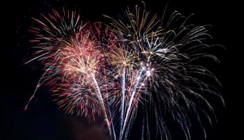 Fireworks against the backdrop of a night sky