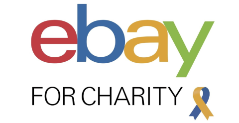 ebay logo with the text 'for charity' beneath