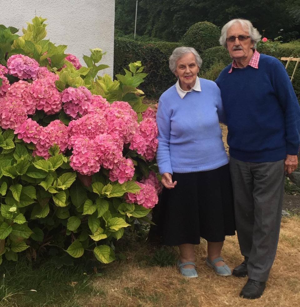 an older couple in the garden